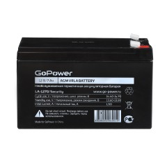 Аккумулятор свинцово-кислотный GoPower LA-1270/security 12V 7Ah клеммы T2/ F2 (1/5) GoPower LA-1270/security (12V / 7Ah)