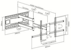 Кронштейн для телевизора Ultramounts UM915 черный 37"-75" макс.50кг настенный поворот и наклон