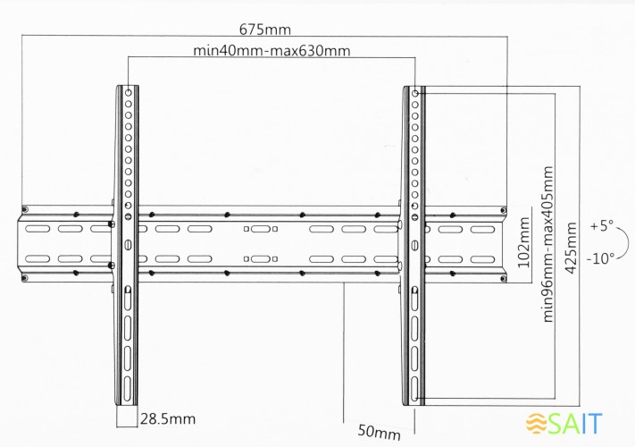 Кронштейн для телевизора Ultramounts UM835T черный 37"-70" макс.35кг настенный наклон