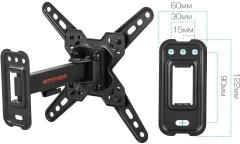 Кронштейн для телевизора Arm Media MARS-7 черный 20"-43" макс.25кг настенный поворот и наклон