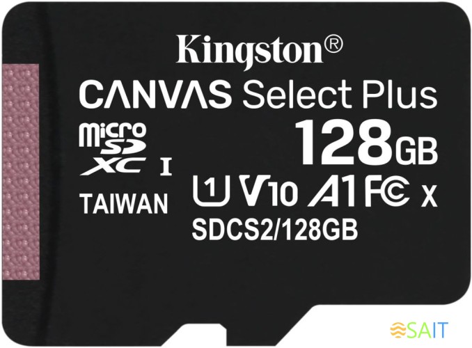Флеш карта microSDXC 128GB Kingston SDCS2/128GBSP Canvas Select Plus w/o adapter
