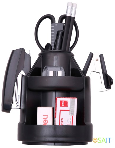 Настольный набор Deli E38250A (15 предметов) пластик черный