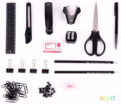 Настольный набор Deli E38250A (15 предметов) пластик черный