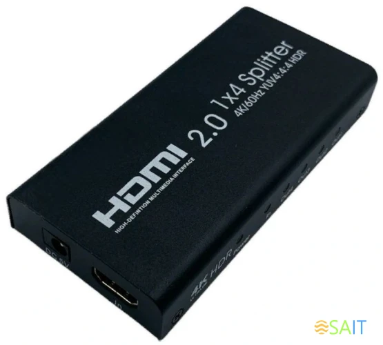 Сплиттер аудио-видео Premier 5-872-4V2 HDMI (f)/4xHDMI (f) черный