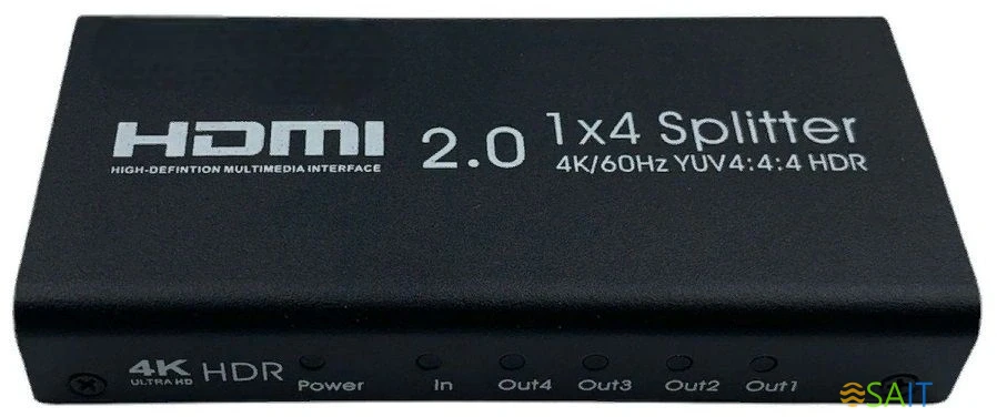 Сплиттер аудио-видео Premier 5-872-4V2 HDMI (f)/4xHDMI (f) черный