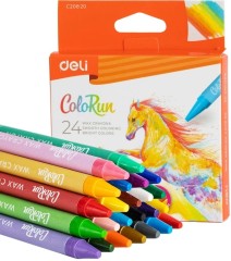 Восковые мелки Deli EC20820 Colorun 24цв. картон.кор./европод.