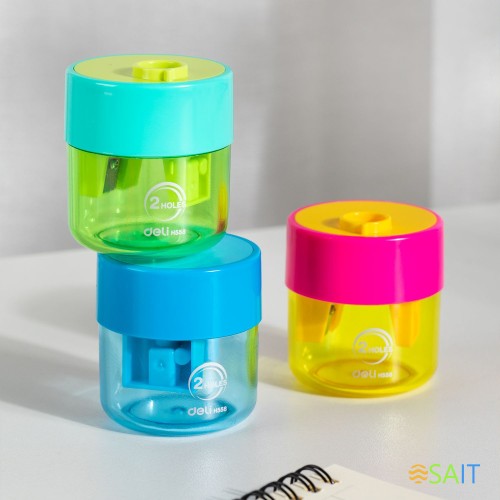 Точилка для карандашей ручная Deli EH558 1 отверстие пластик ассорти