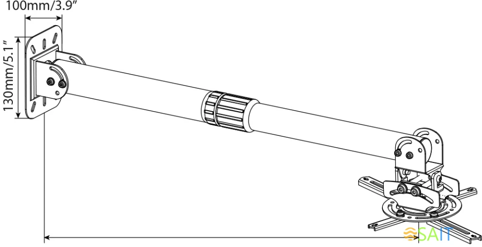 Кронштейн для проектора Cactus CS-VM-PR16L-AL серебристый макс.13.6кг потолочный поворот и наклон