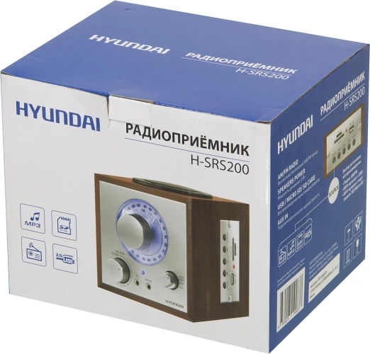 Радиоприемник настольный Hyundai H-SRS200 вишня USB SD/microSD