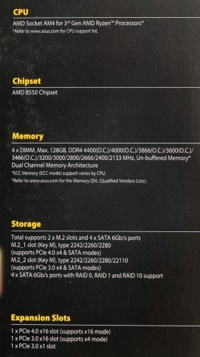 Материнская плата Asus TUF GAMING B550M-PLUS Soc-AM4 AMD B550 4xDDR4 mATX AC`97 8ch(7.1) 2.5Gg RAID+HDMI+DP