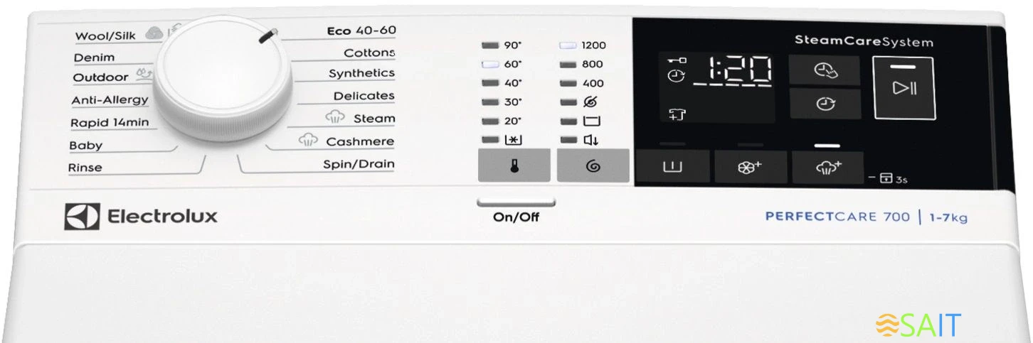 Стиральная машина Electrolux EW7T4272E пан.англ. класс: A загр.вертикальная макс.:7кг белый
