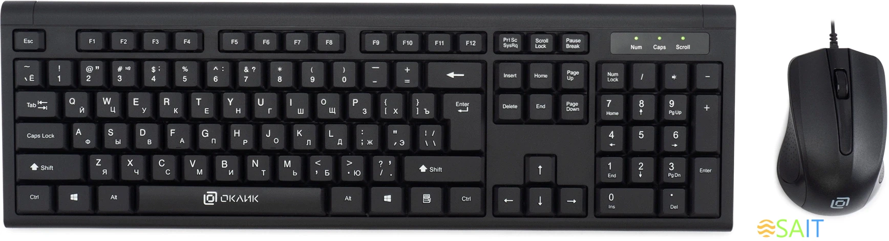 Клавиатура + мышь Оклик 600M клав:черный мышь:черный USB (337142)
