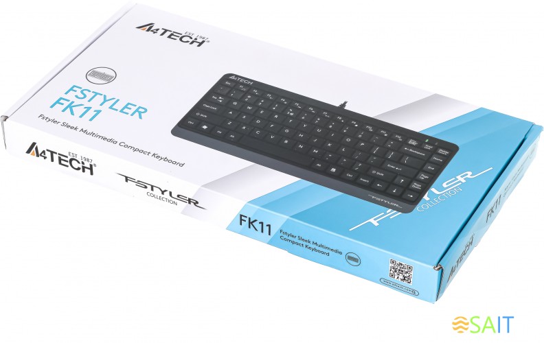 Клавиатура A4Tech Fstyler FK11 черный/серый USB slim