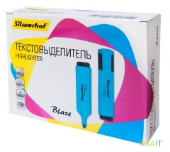 Текстовыделитель Silwerhof Blaze 108036-07 скошенный пиш. наконечник 1-5мм голубой картон