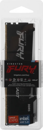 Память DDR5 16GB 6000MHz Kingston KF560C36BBE2A-16 Fury Beast RGB RTL Gaming PC5-48000 CL36 DIMM 288-pin 1.35В single rank с радиатором Ret