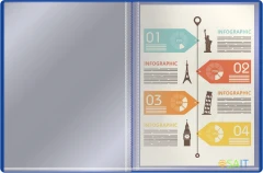 Папка с 40 прозр.вклад. Silwerhof Eco A4 пластик 0.5мм синий