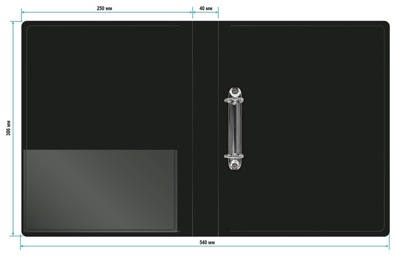 Папка на 2-х кольцах Silwerhof Perlen 271957-77 A4 1мм кор.38мм внутр. с вставкой серебристый металлик