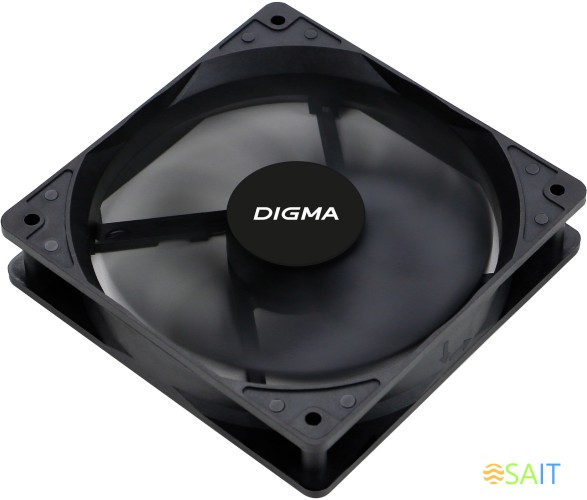 Вентилятор для корпуса Digma DFAN-120-9 120х120x25 черный 3-pin 4-pin (Molex) 23дБ (упак.:1шт) Ret