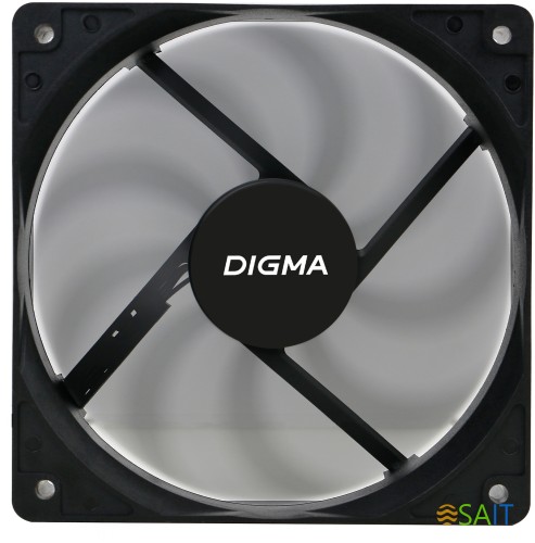 Вентилятор для корпуса Digma DFAN-120-9 120х120x25 черный 3-pin 4-pin (Molex) 23дБ (упак.:1шт) Ret