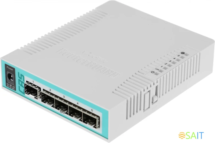 Коммутатор MikroTik CRS106-1C-5S (L2) 1xКомбо(1000BASE-T/SFP) 5SFP управляемый