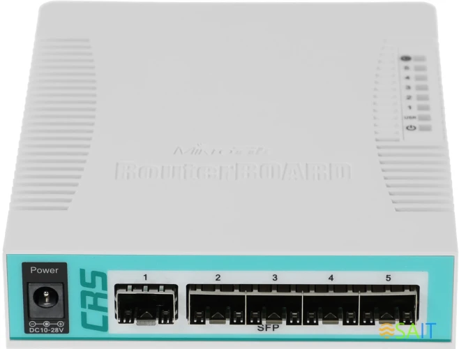 Коммутатор MikroTik CRS106-1C-5S (L2) 1xКомбо(1000BASE-T/SFP) 5SFP управляемый