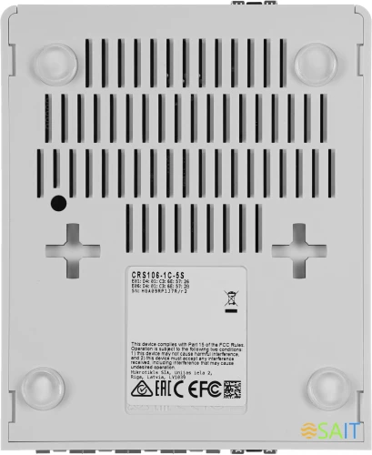Коммутатор MikroTik CRS106-1C-5S (L2) 1xКомбо(1000BASE-T/SFP) 5SFP управляемый