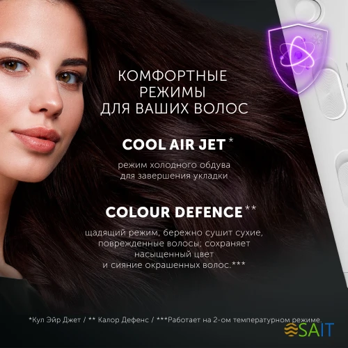 Фен Polaris PHD 2044Ti 1900Вт белый