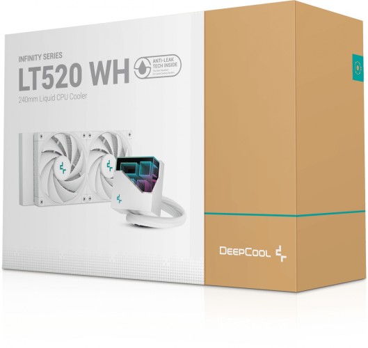 Система водяного охлаждения Deepcool LT520 ARGB Soc-AM5/AM4/1200/1700/1851 белый 4-pin 28.2-32.9dB Al 280W 1504gr Ret (R-LT520-WHAMNF-G-1)