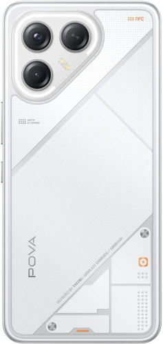 Смартфон Tecno Pova 7 Ultra 5G 256Gb 12Gb белый моноблок 3G 4G 2Sim 6.67" 1260x2800 Android 15 108Mpix 802.11 a/b/g/n/ac/ax NFC GPS GSM900/1800 Protect