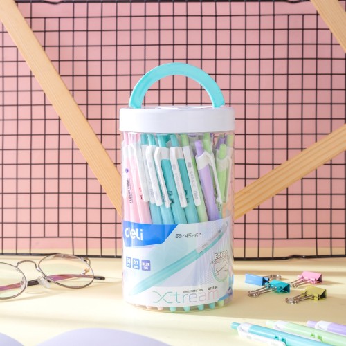 Набор ручек шариков. автоматическая Deli X-tream EQ03336 ассорти d=0.7мм син. черн. уп.пласт. (50шт)