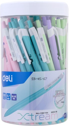 Набор ручек шариков. автоматическая Deli X-tream EQ03336 ассорти d=0.7мм син. черн. уп.пласт. (50шт)