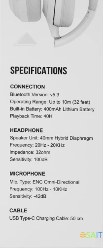 Гарнитура мониторные A4Tech Fstyler BH220 белый беспроводные bluetooth оголовье (BH220 WHITE)