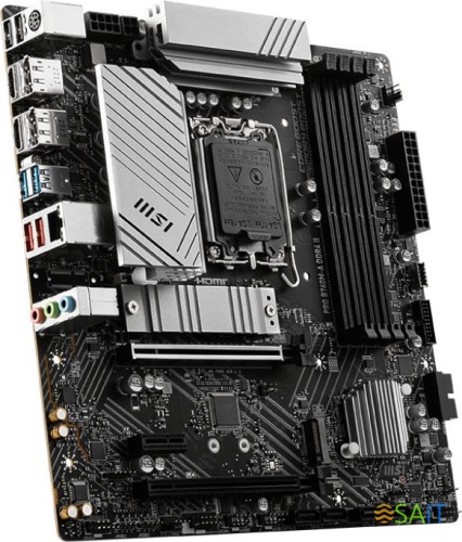 Материнская плата MSI PRO B760M-A DDR4 II Soc-1700 Intel B760 4xDDR4 mATX AC`97 8ch(7.1) 2.5Gg+HDMI+DP