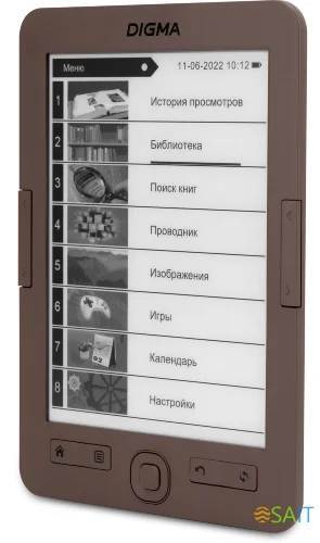 Электронная книга Digma E60C 6" E-ink HD Pearl 1024x758 600MHz/4Gb/microSDHC коричневый