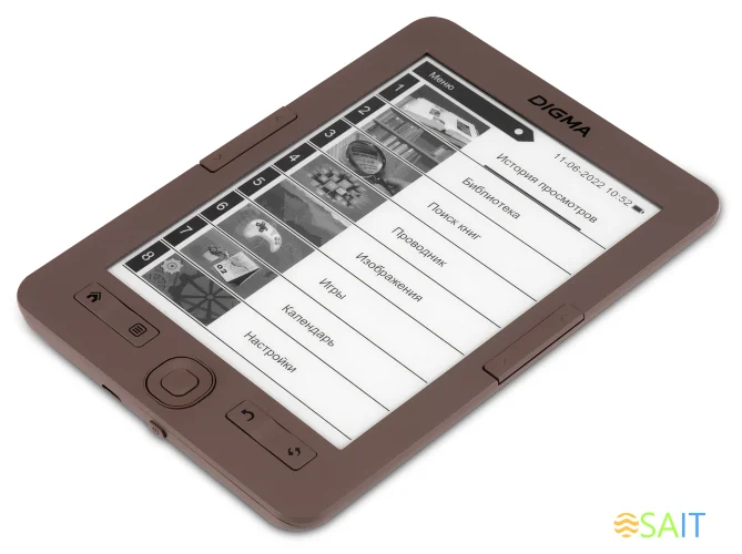Электронная книга Digma E60C 6" E-ink HD Pearl 1024x758 600MHz/4Gb/microSDHC коричневый