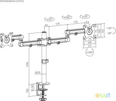 Кронштейн для мониторов Ultramounts UM737 черный 17"-32" макс.8кг крепление к столешнице поворот и наклон