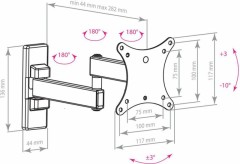 Кронштейн для телевизора Arm Media MARS-2 черный 10"-32" макс.20кг настенный поворот и наклон