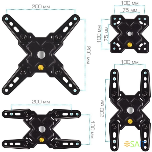 Кронштейн для телевизора Arm Media MARS-8 черный 20"-43" макс.25кг настенный поворотно-выдвижной и наклонный