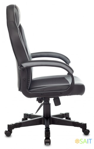 Кресло игровое Zombie GAME 17 черный/серый эко.кожа/ткань крестов. пластик