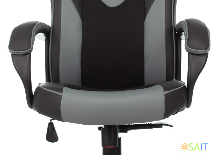 Кресло игровое Zombie GAME 17 черный/серый эко.кожа/ткань крестов. пластик