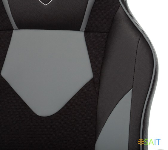 Кресло игровое Zombie GAME 17 черный/серый эко.кожа/ткань крестов. пластик