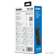 Колонка порт. Sven PS-220 черный/синий 10W 2.0 BT/3.5Jack/USB 10м 1200mAh (SV-016470)