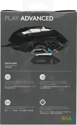 Мышь Logitech G502 SE HERO черный/белый лазерная 16000dpi USB 11but (910-005732)