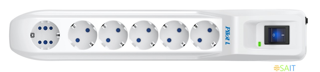 Сетевой фильтр Pilot L (GP) 175 10м (6 розеток) белый (коробка)