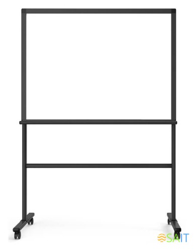 Доска стеклянная Deli 8738 стеклянная белый 90x120см алюминиевая рама стекло на подставке магнитный 4 магнита/4 колесика/2 маркера/стиратель