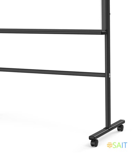 Доска стеклянная Deli 8738 стеклянная белый 90x120см алюминиевая рама стекло на подставке магнитный 4 магнита/4 колесика/2 маркера/стиратель