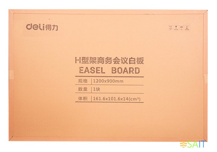 Доска стеклянная Deli 8738 стеклянная белый 90x120см алюминиевая рама стекло на подставке магнитный 4 магнита/4 колесика/2 маркера/стиратель