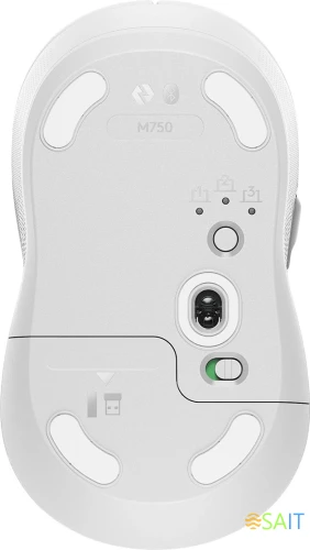 Мышь Logitech M750 белый оптическая 4000dpi беспров. BT/Radio USB 5but (910-006271)