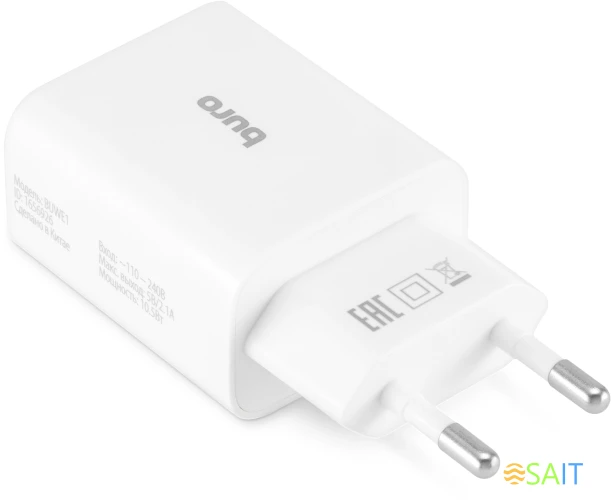 Сетевое зар./устр. Buro BUWE1 10.5W 2.1A 2xUSB универсальное белый (BUWE10S200WH)