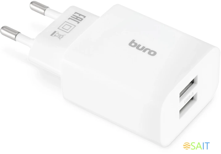 Сетевое зар./устр. Buro BUWE1 10.5W 2.1A 2xUSB универсальное белый (BUWE10S200WH)